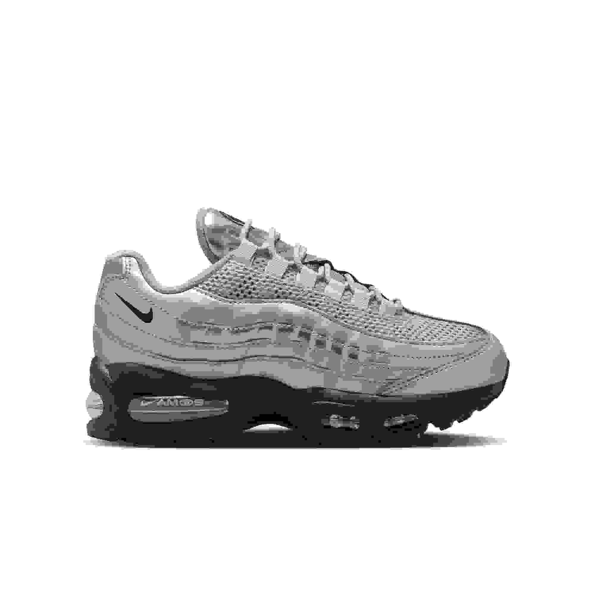 Nike Air Max 95 SE LTR Grade School Boys' "Metallic Silver/Black" Shoe